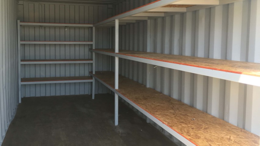 Steel shelving for shipping container for sale