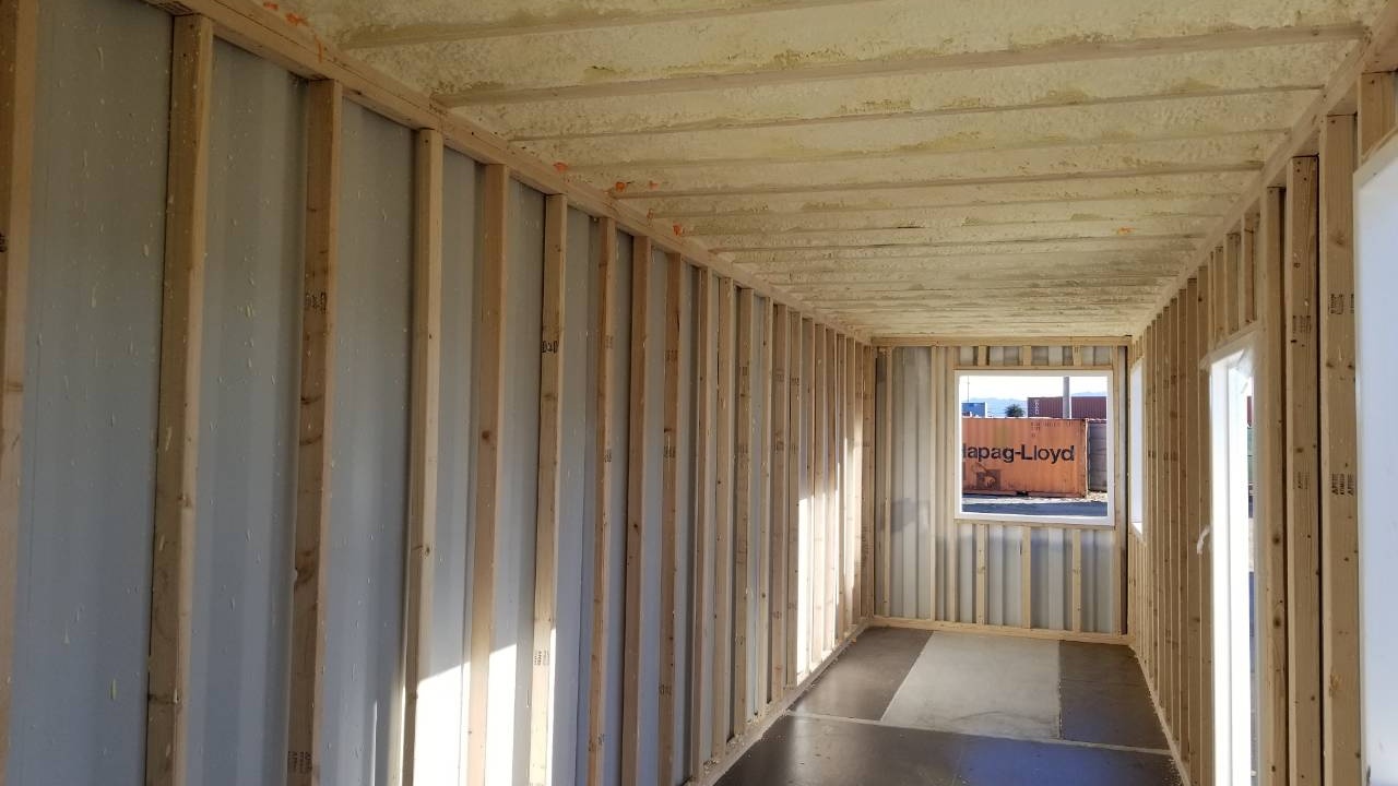 Foam insulation of shipping container