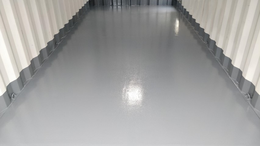 Epoxy floor for shipping container