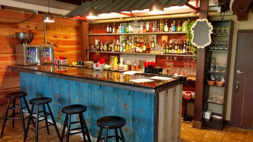 bar storage container bar orange color alcohol conexwest storage container bar shipping container bar modified containers 