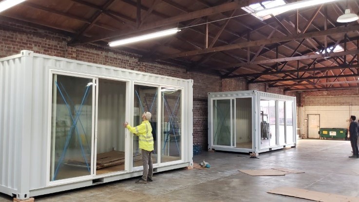 20ft Shipping container office in warehouse