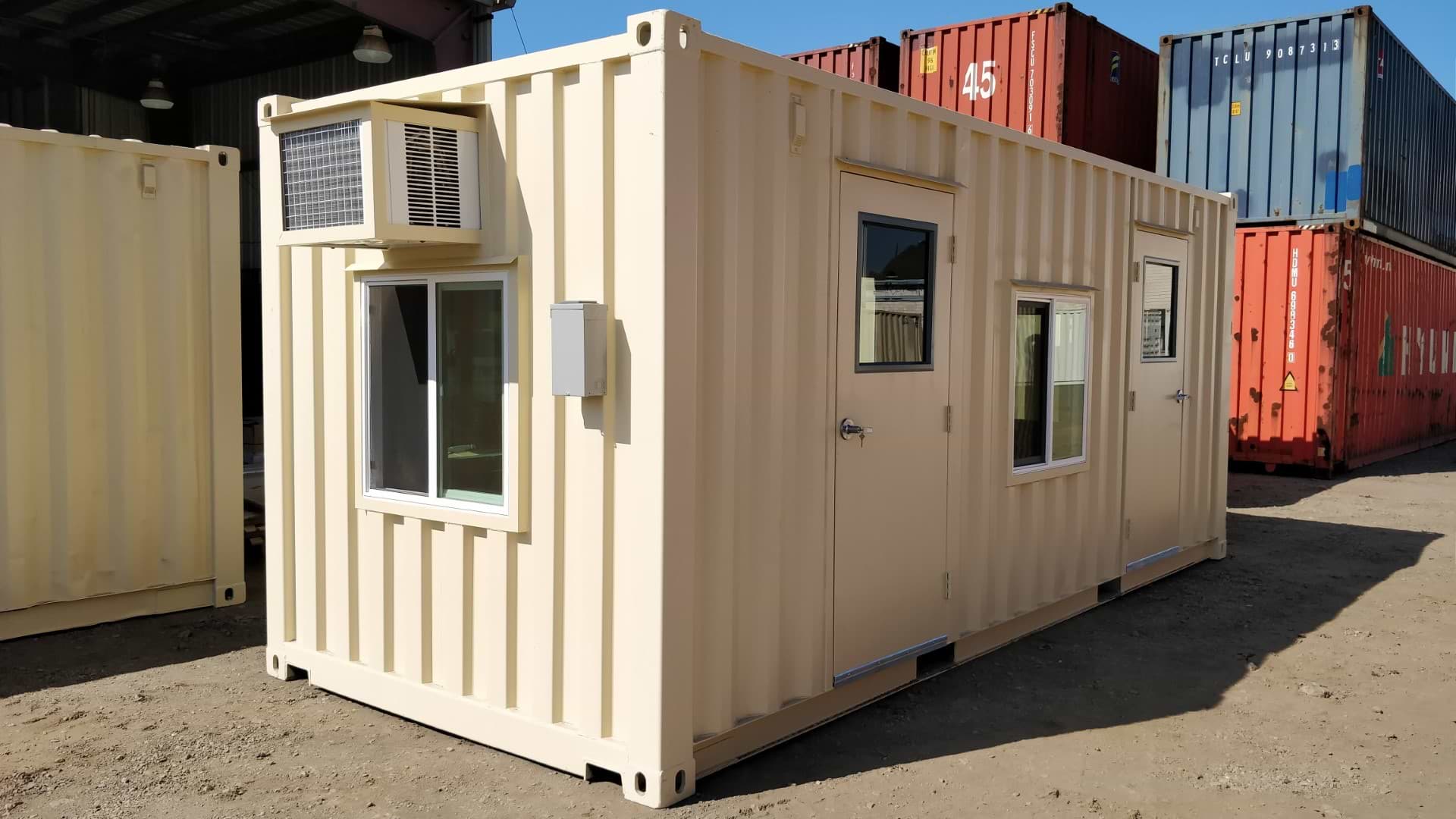 20ft container office with windows and doors