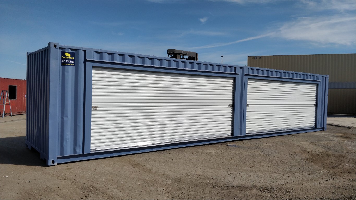 45ft container with 20ft roll up doors
