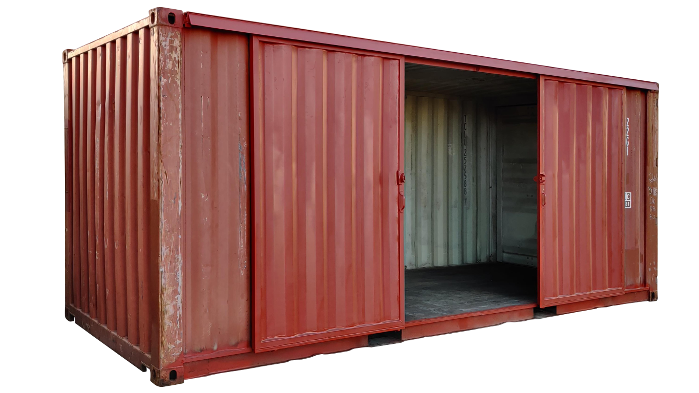 20ft storage container with barn doors