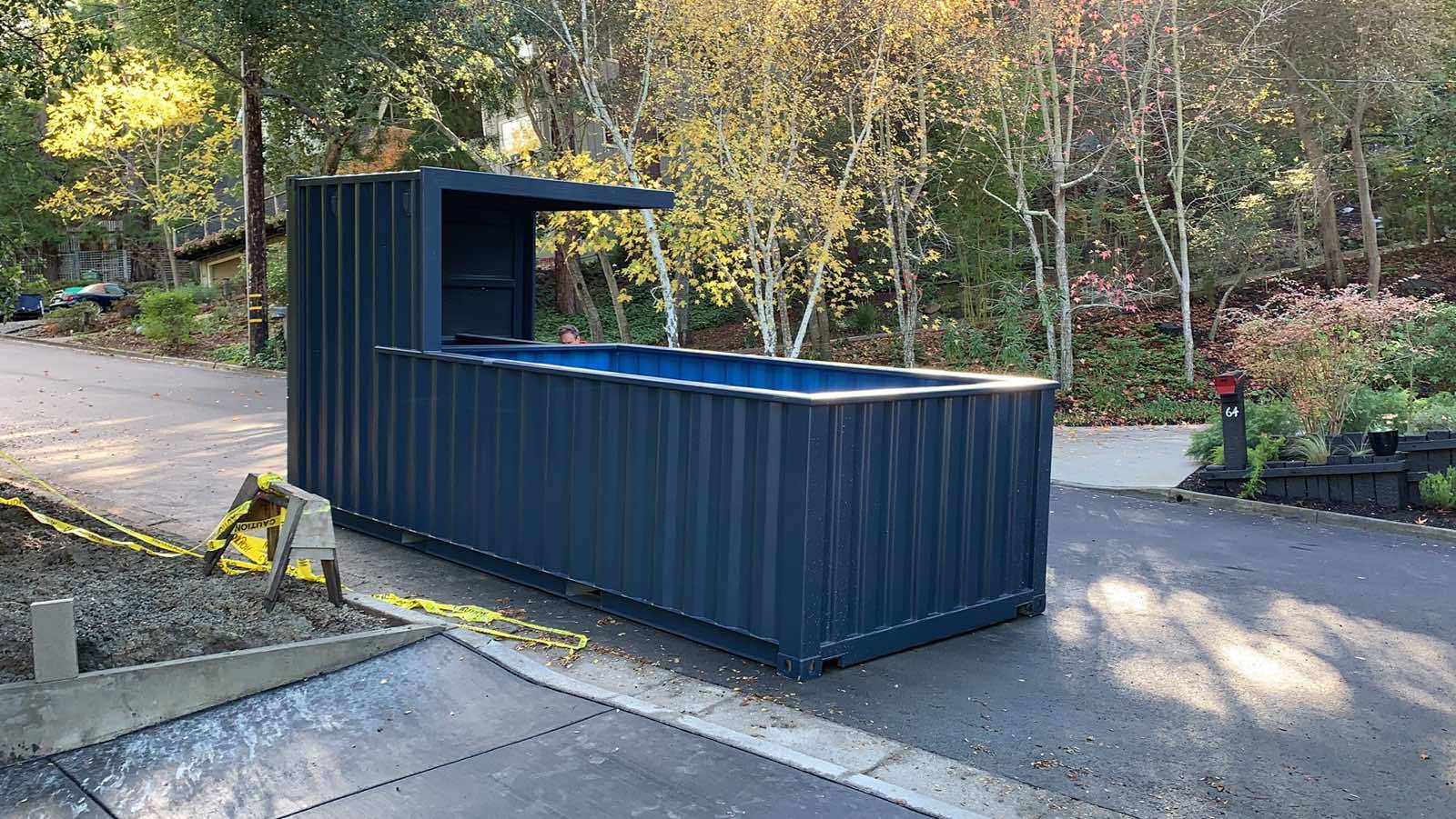 Shipping container pool with bar