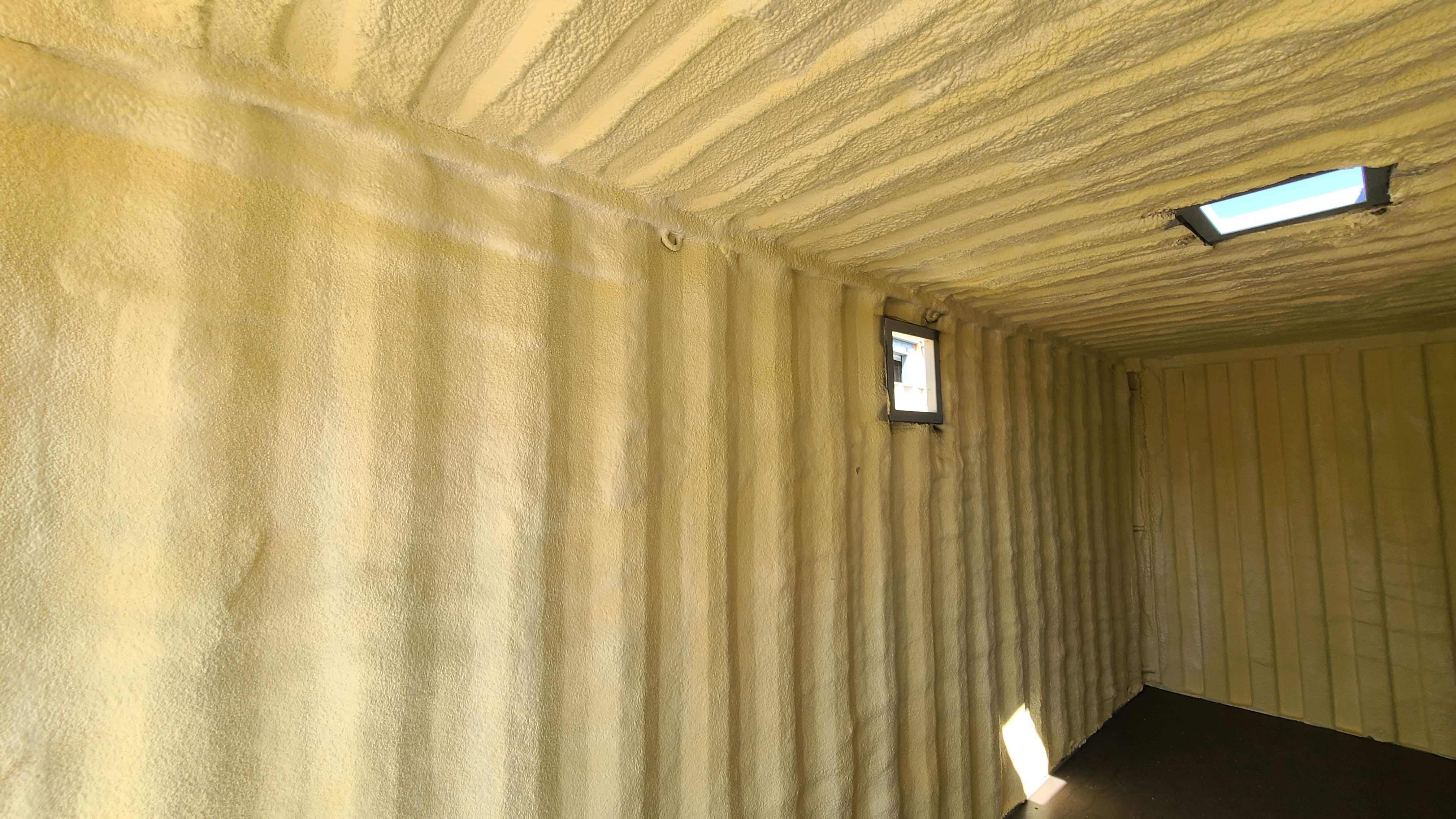 foam insulation in shipping storage container