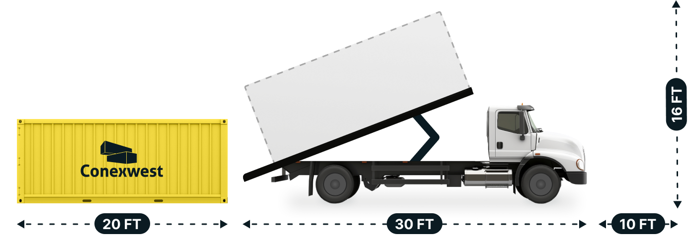 20ft Tilt Bed Shipping Container Delivery by Conexwest