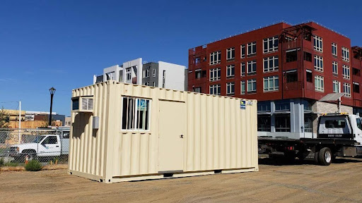 20-ft ground-level office and storage combo container