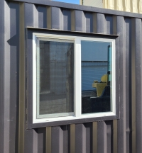 Windows in shipping container