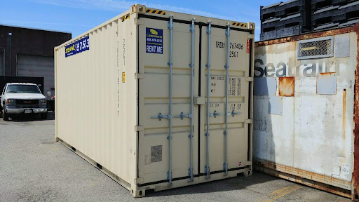 A 20-ft high cube (9.5 ft) storage container.