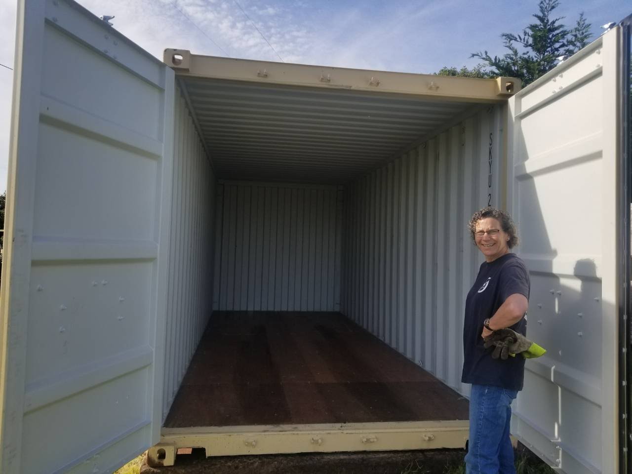 ground delivery for shipping and storage container