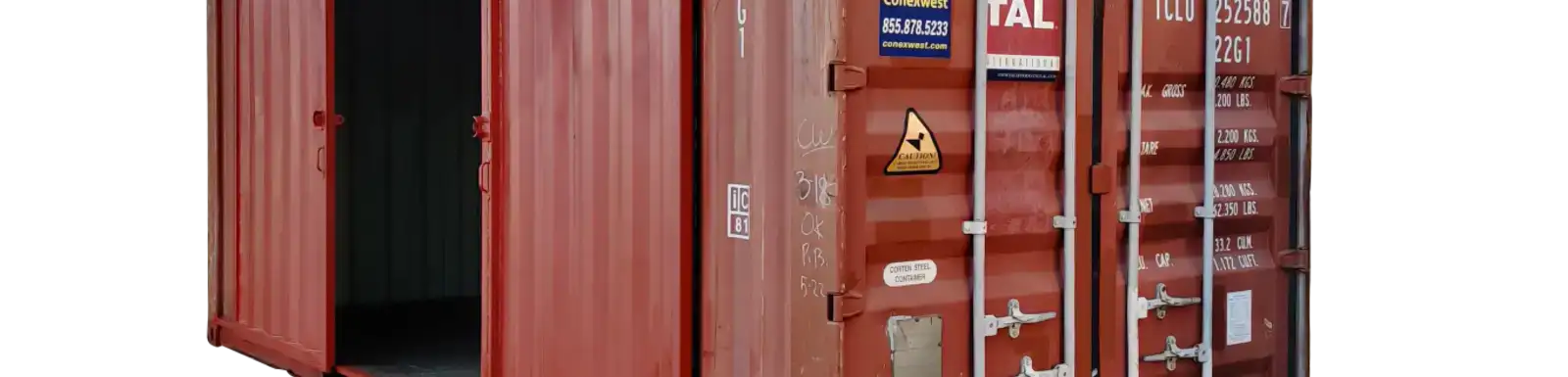 20ft storage container with barn doors