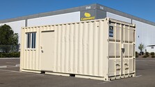 Rent 20ft On-Site Mobile Ground Level Office and Storage Combo Container