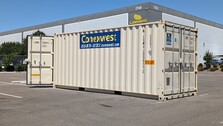 20ft storage container with cargo doors on both ends for rent